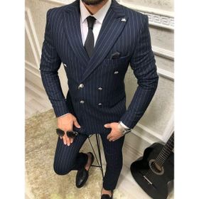 Tomiross TKMELBS-8682 Erkek Lacivert İtalyan Kesim Slim Fit Takım Elbise