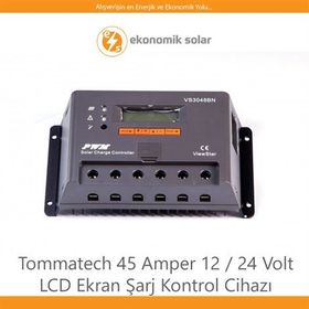 Tommatech 45A 12/24/48V 2USB PWM Şarj Kontrol Cihazı