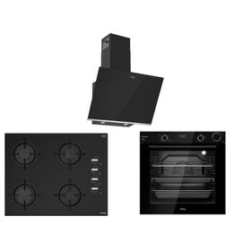 Tommatech TT300 TDE6004BG - TAO6001BG - TAF6004BSP Siyah 3'lü Ankastre Set