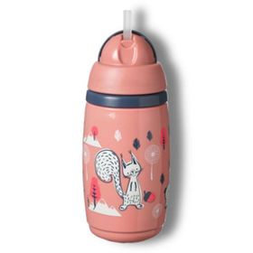 Tommee Tippee 260 ml Pembe Isı Yalıtımlı Pipetli Bardak