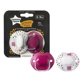 Tommee Tippee 6-18 Ay Urban 2'li Emzik kız beyaz -pembe