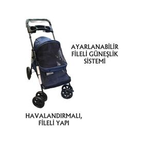 Tommy 74.5x46.5x97.5 cm Lacivert Max 15 kg Evcil Hayvan Arabası