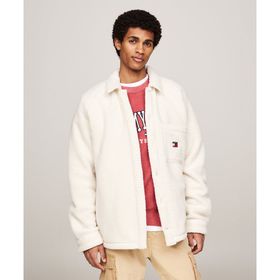 Tommy Hilfiger DM0DM19647-YBH Beyaz Badge Teddy Overshirt Erkek Ceket
