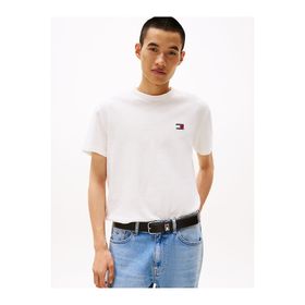Tommy Hilfiger DM0DM20322YBL Jeans TJM Reg Badge Tee Ext Beyaz Erkek T-shirt