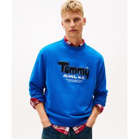 Tommy Hilfiger DM0DM22087-C3D Mavi RLX Boucle FNT PLY CNCK EXT Erkek Sweatshirt