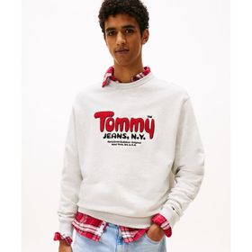 Tommy Hilfiger DM0DM22087-P09 Beyaz RLX Boucle FNT PLY CNCK EXT Erkek Sweatshirt