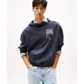 Tommy Hilfiger DM0DM22090-BDS 90S WSHD Photo City Hood EXT Mavi Erkek Sweatshirt