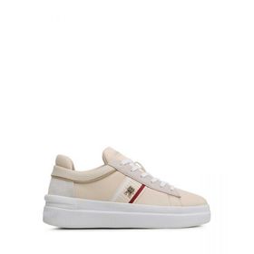 Tommy Hilfiger FW0FW07387 Beige Corp Webbing Court Cupsole Kadın Sneaker