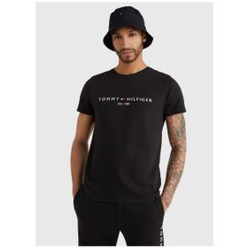 Tommy Hilfiger MW0MW11465BAS Bisiklet Yaka Siyah Erkek T-shirt