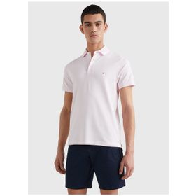 Tommy Hilfiger MW0MW17771TOG Polo Yaka Slim Fit Düz Pembe Erkek T-shirt