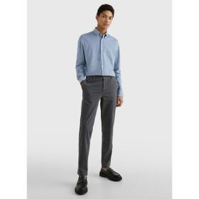 Tommy Hilfiger MW0MW30675C14 Regular Fit Düğmeli Yaka Mavi Erkek Gömlek