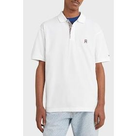 Tommy Hilfiger MW0MW30785 YBR Beyaz Pamuk Regular Fit Düğmeli Polo Erkek T-shirt