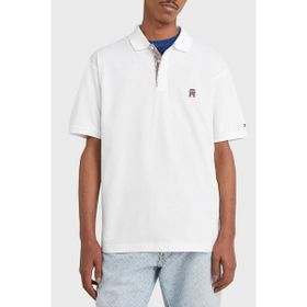 Tommy Hilfiger MW0MW30785 YBR Beyaz Pamuk Regular Fit Düğmeli Polo Erkek T-shirt