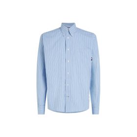 Tommy Hilfiger MW0MW317430A5 Slim Fit Düğmeli Yaka Mavi Erkek Gömlek