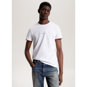 Tommy Hilfiger MW0MW32584YBR Bisiklet Yaka Beyaz Erkek T-Shirt