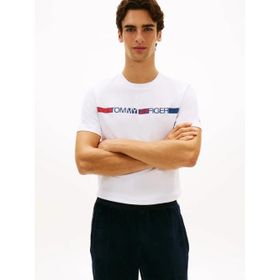 Tommy Hilfiger MW0MW42368 Brand Love Stripe Erkek Tişört