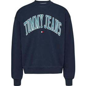 Tommy Hilfiger Tjm Boxy Pop Varsity Crew Mavi Erkek Sweatshirt