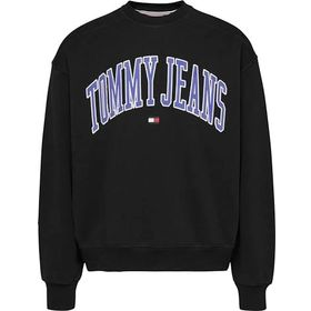 Tommy Hilfiger Tjm Boxy Pop Varsity Crew Siyah Erkek Sweatshirt