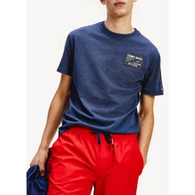 Tommy Hilfiger Tjm Camo Ground Logo Tee Beyaz White Ybr Erkek Üst Ve T-Shirt
