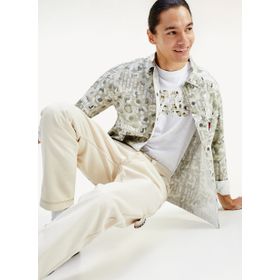 Tommy Hilfiger Tjm Camo Ground Logo Tee Beyaz White Ybr Erkek Üst Ve T-Shirt