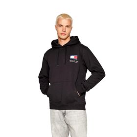 Tommy Hilfiger TJM Reg Essential Flag Hood EXT Siyah Erkek Sweatshirt