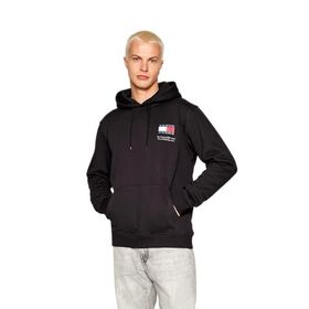 Tommy Hilfiger TJM Reg Essential Flag Hood EXT Siyah Erkek Sweatshirt