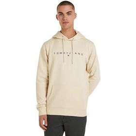 Tommy Hilfiger TJM Reg Linear Logo Hoodie EXT Bej Erkek Sweatshirt