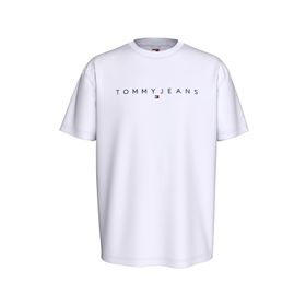 Tommy Hilfiger TJM REG Linear Logo Tee Ext Beyaz Erkek T-shirt