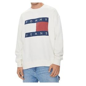 Tommy Hilfiger TJM RLX Big Flag Cneck Ext Beyaz Erkek Sweatshirt