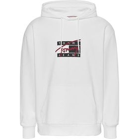 Tommy Hilfiger TJM RLX Graffiti Signature Hood Beyaz Erkek Sweatshirt