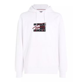 Tommy Hilfiger TJM RLX Graffiti Signature Hood Beyaz Erkek Sweatshirt