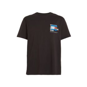 Tommy Hilfiger TJM Tommy Ny Graffiti Flag Tee Siyah Erkek T-shirt