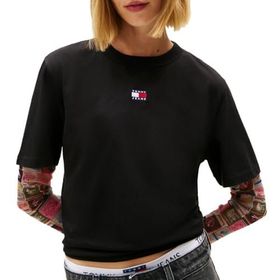 Tommy Hilfiger TJW BXY BADGE TEE EXT Siyah Kadın T-shirt