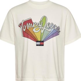 Tommy Hilfiger TJW BXY Rainbow FLAG TEE Beyaz Kadın T-shirt