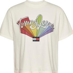 Tommy Hilfiger TJW BXY Rainbow FLAG TEE Beyaz Kadın T-shirt