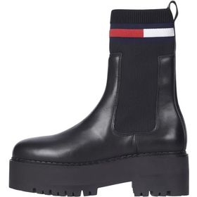Tommy Hilfiger TJW Flatform Chelsea Sock Siyah Kadın Bot