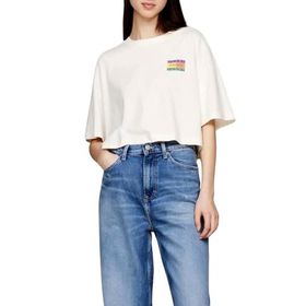 Tommy Hilfiger Tjw Ovs Crp Summer Flag Tee Beyaz Kadın T-shirt