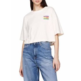 Tommy Hilfiger Tjw Ovs Crp Summer Flag Tee Beyaz Kadın T-shirt