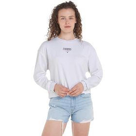 Tommy Hilfiger Tjw Rlx Essential Logo Crew Ext Beyaz Kadın Sweatshirt