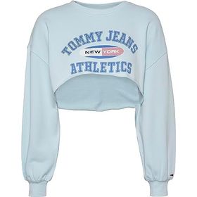 Tommy Hilfiger TJW ULTR CRP TJ ATH Crew Mavi Kadın Sweatshirt