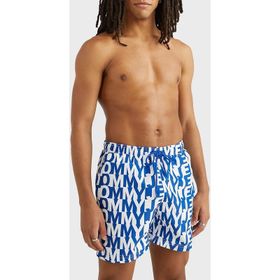 Tommy Hilfiger UM0UM02759 0ZP Mavi Desenli Slim Fit Cepli Erkek Şort