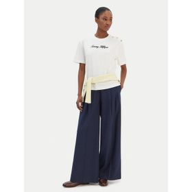 Tommy Hilfiger WW0WW47819 Gold Btn Script Mdrn Ss Kadın Tişört