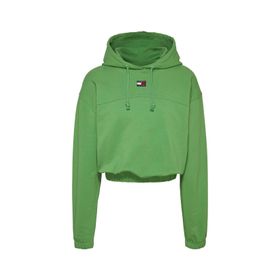Tommy Jeans DW0DW16135 Kapüşon Yaka Baskılı Yeşil Kadın Sweatshirt