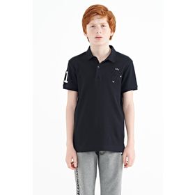 Tommy Life 11086 Lacivert Kol Gögüs Nakış Detaylı Standart Kalıp Polo Yaka Erkek Çocuk T-Shirt