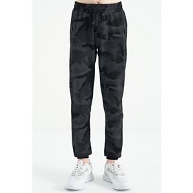 Tommy Life 11096 Siyah Kamuflaj Kamuflaj Baskı Detaylı Standart Kalıp Jogger Erkek Çocuk Eşofman Altı