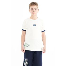 Tommy Life 11097 Ekru Baskılı Standart Kalıp O Yaka Erkek Çocuk T-shirt