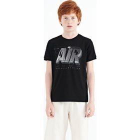 Tommy Life 11098 Siyah Yazı Baskılı Standart Kalıp O Yaka Erkek Çocuk T-Shirt