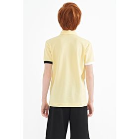 Tommy Life 11102 Sarı Ön Cep Detaylı Baskılı Standart Kalıp Polo Yaka Erkek Çocuk T-Shirt