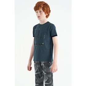 Tommy Life 11106 Orman Yeşili Pusula Baskılı Standart Kalıp O Yaka Erkek Çocuk T-Shirt