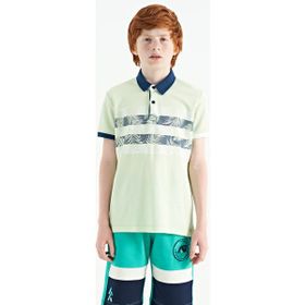 Tommy Life 11115 Açık Yeşil Nakış Işleme Detaylı O Yaka Standart Kalıp Erkek Çocuk T-Shirt